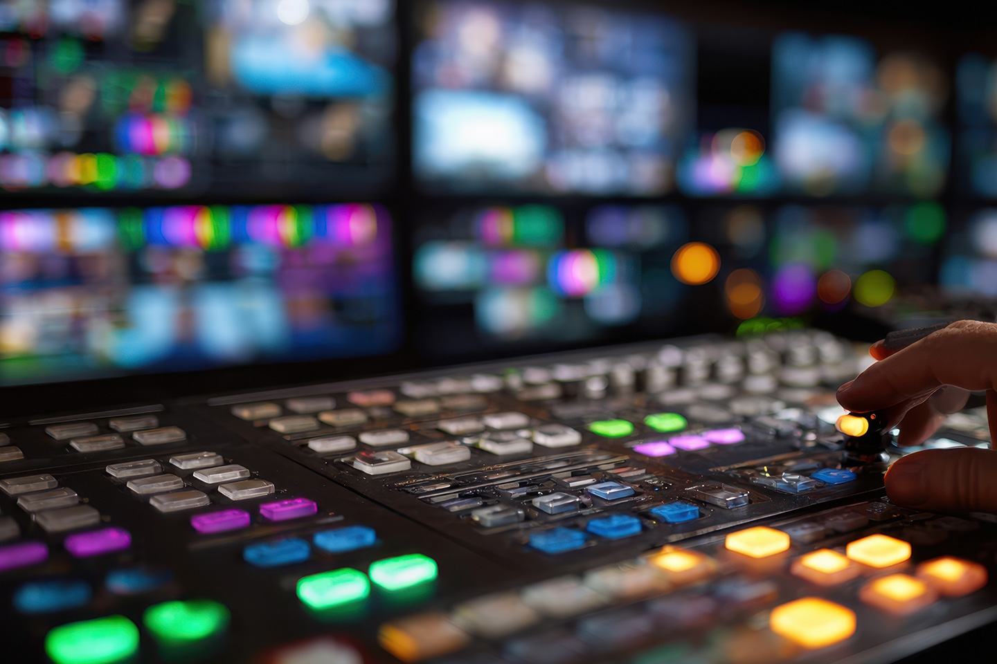 Broadcast Kontrollraum mit Schnittplatz