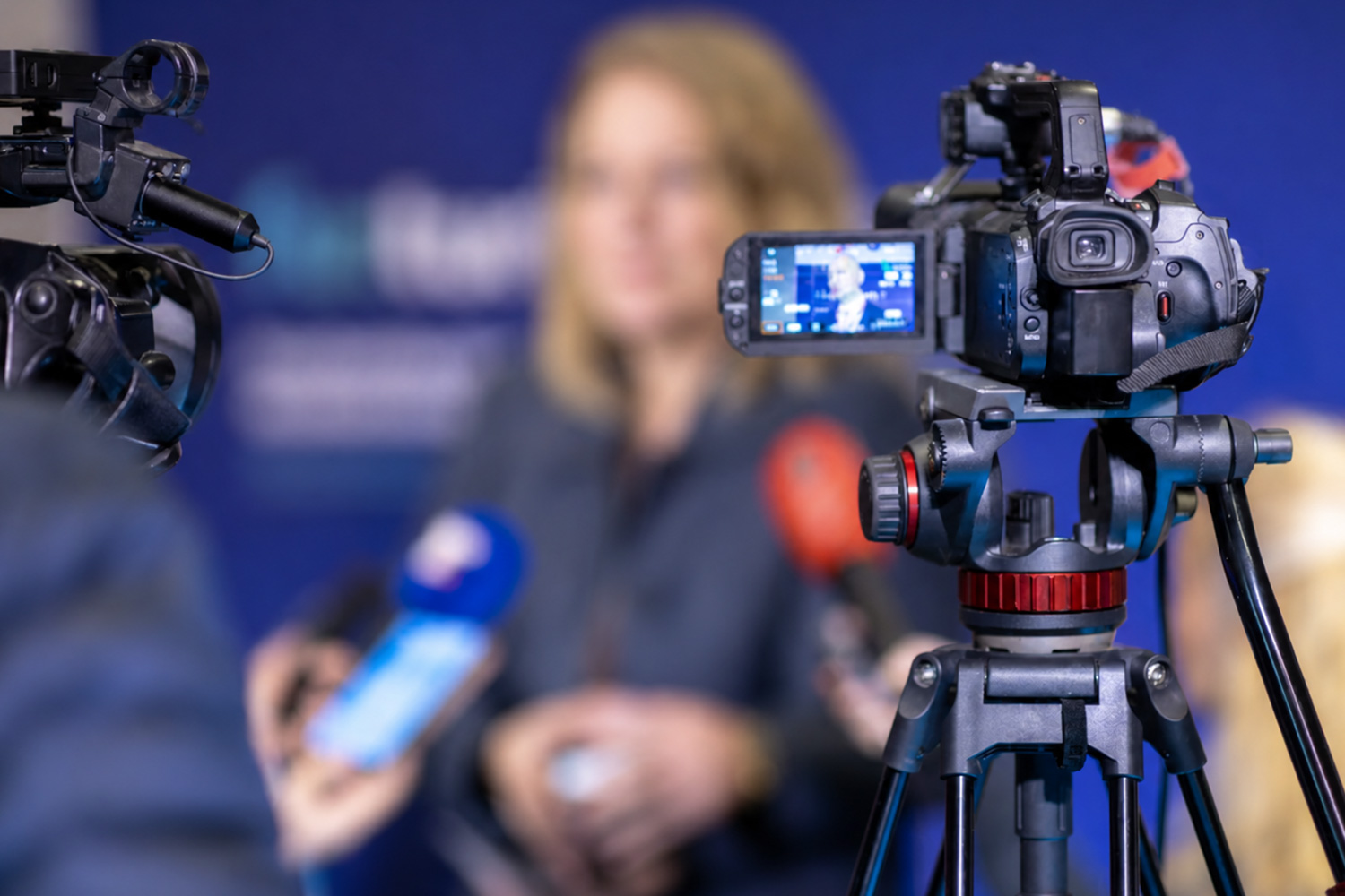 Nicole Ludwig während eines TV-Interviews