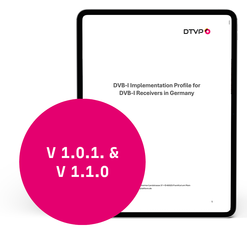PC-Tablet mit Versionierung für DVBI-Implementierungsprofil