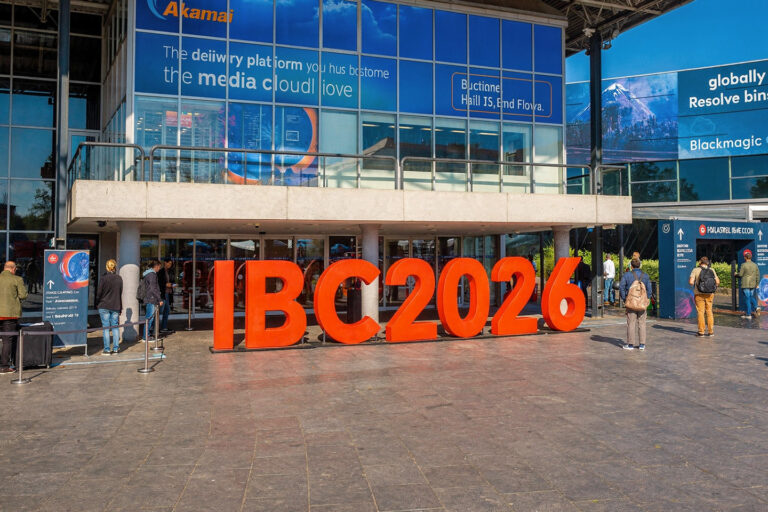 Eingang Messe Amsterdam während der IBC 2026